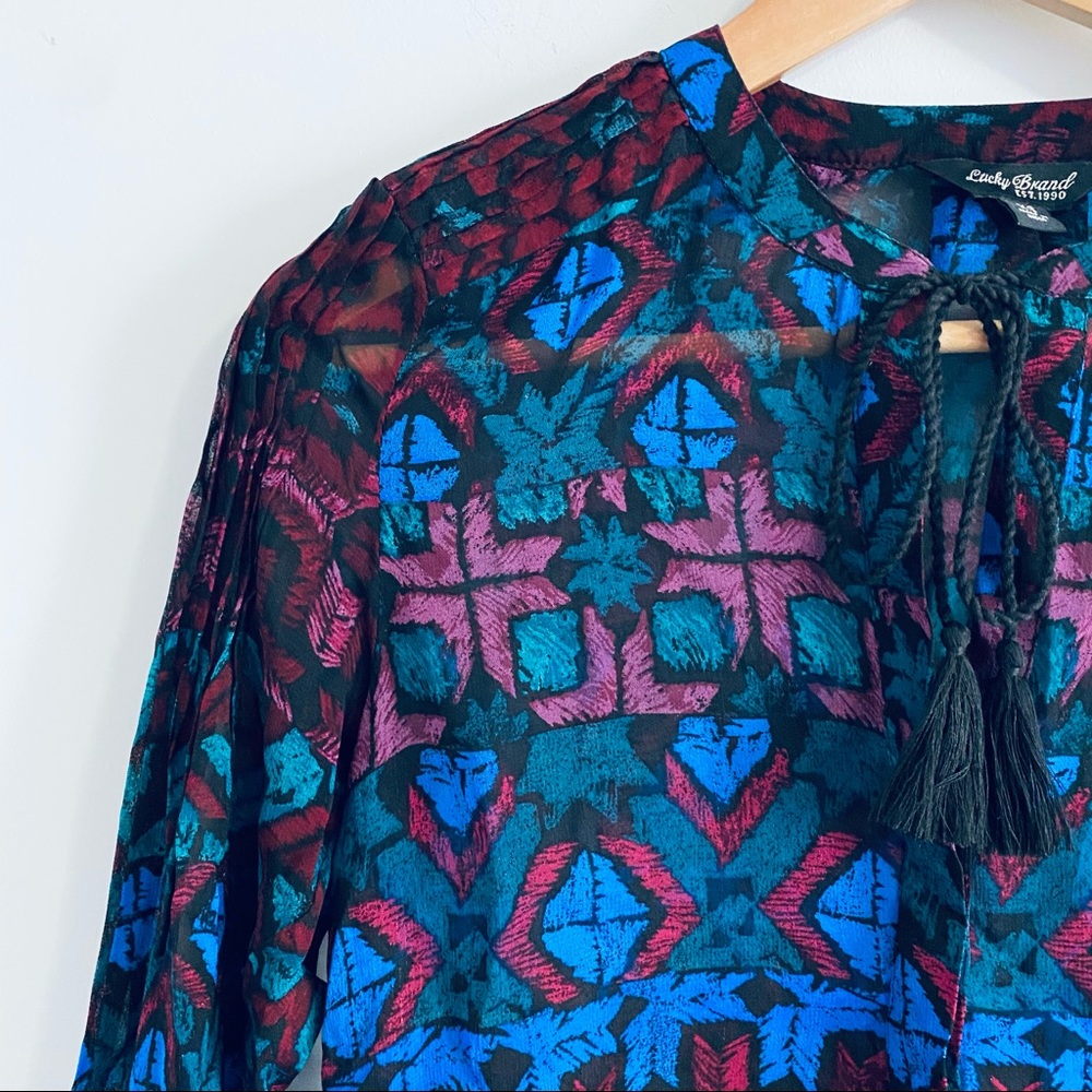 Lucky Brand Semi Sheer Boho Blouse - Picture 7 of 12